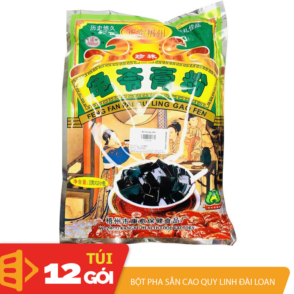 Túi 12 gói cao quy linh 10gr bột pha sẵn món ăn vặt truyền thống Đài Loan đẹp da bỗ dưỡng
