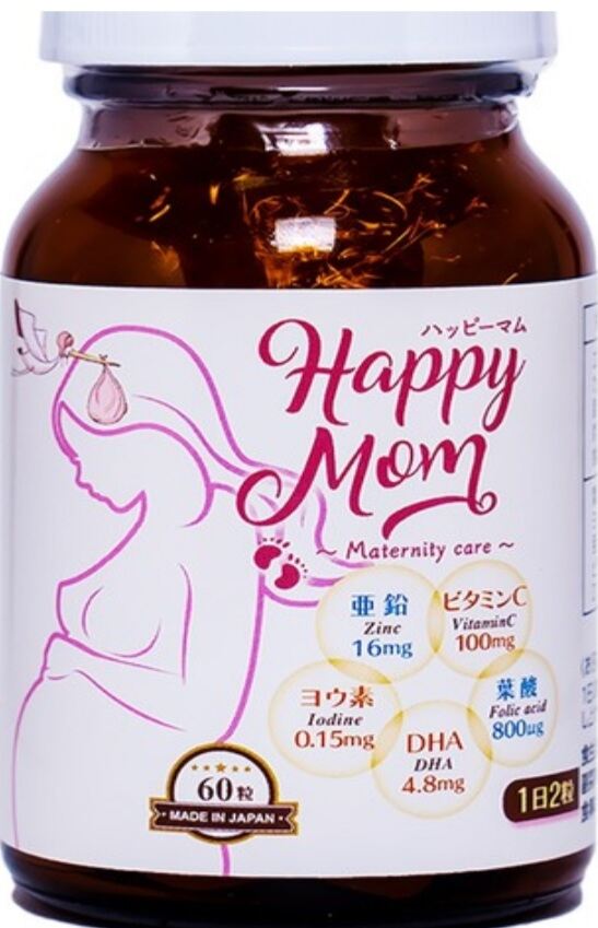 Viên uống Happy mom Jpanwell  Nhật bản bổ sung vitamin, dưỡng chất  cho phụ nữ mang thai ( chai 60 v