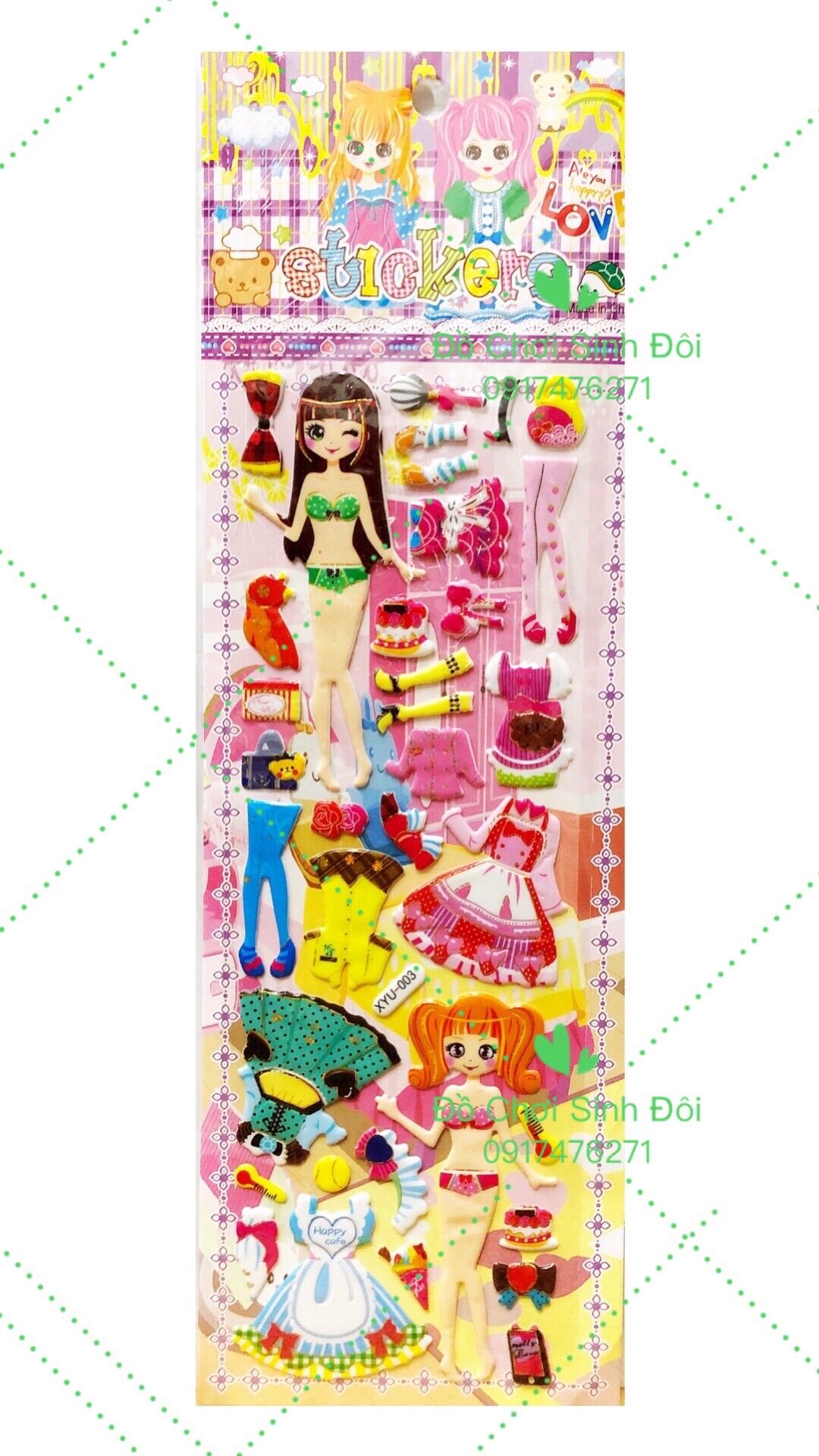 Hình dán nổi 3D - combo 3 tấm ngẫu nhiên