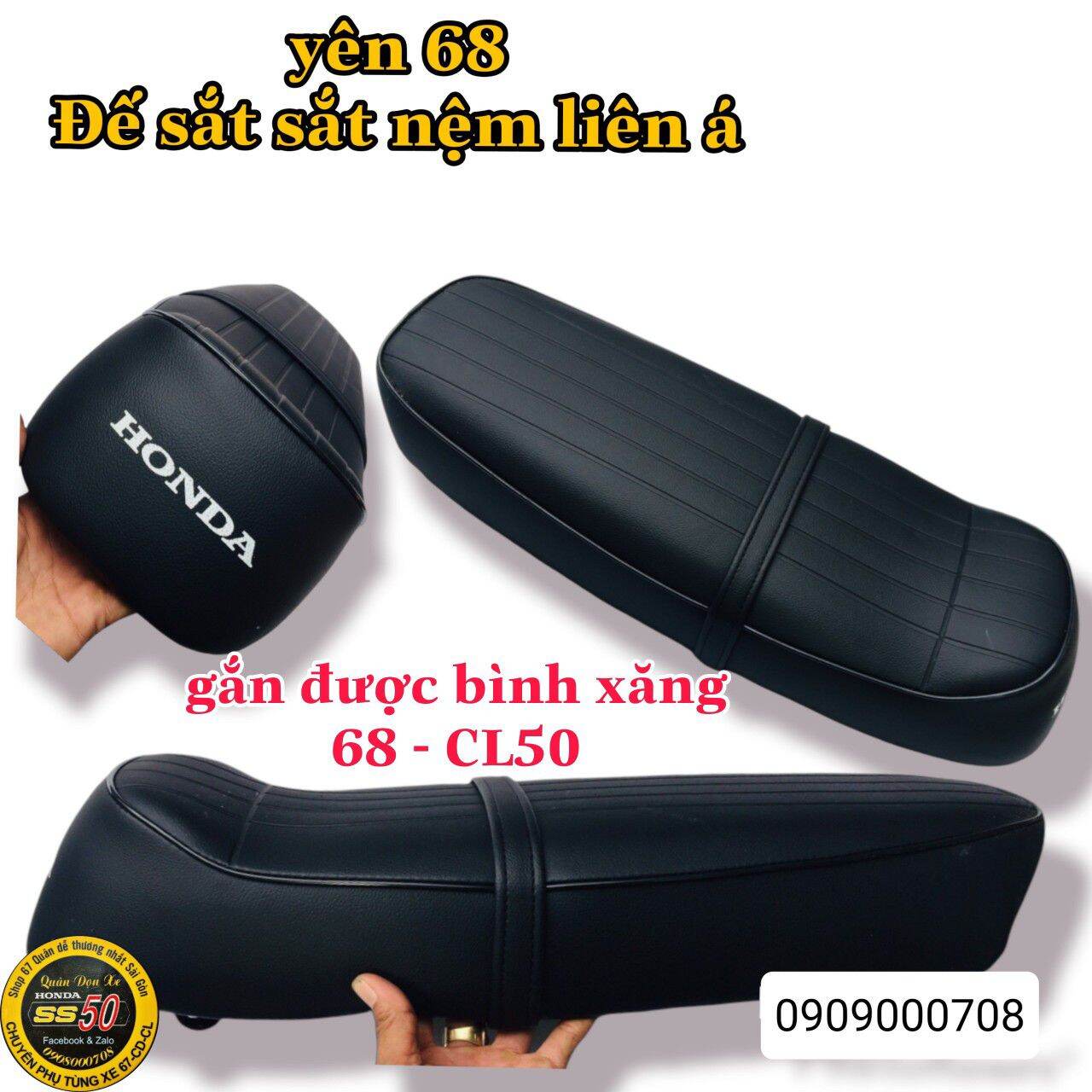 Yên 68 đế sắt niệm liên á, hàng gia công. dành cho mọi dòng xe 67 - 68 - cd - cl