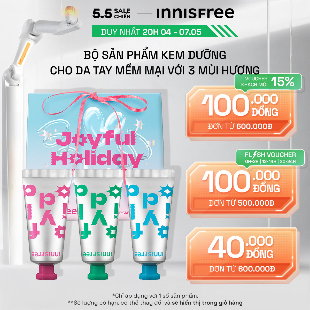 SET Holidays phiên bản giới hạn Bộ ba kem dưỡng da tay INNISFREE MY PERFUMED HAND CREAM BEST TRIO SET