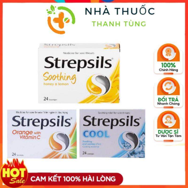 Strepsil Viên ngậm Thái Giúp giảm đau họng , rát họng đủ vị hộp 24 viên Strepsils
