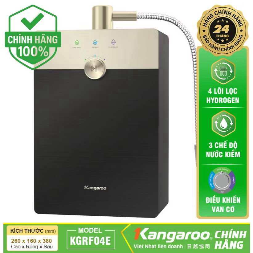 Máy tạo nước Hydrogen ion kiềm Kangaroo Sumire KGRF04E, Mới 2025 - 4 lõi lọc