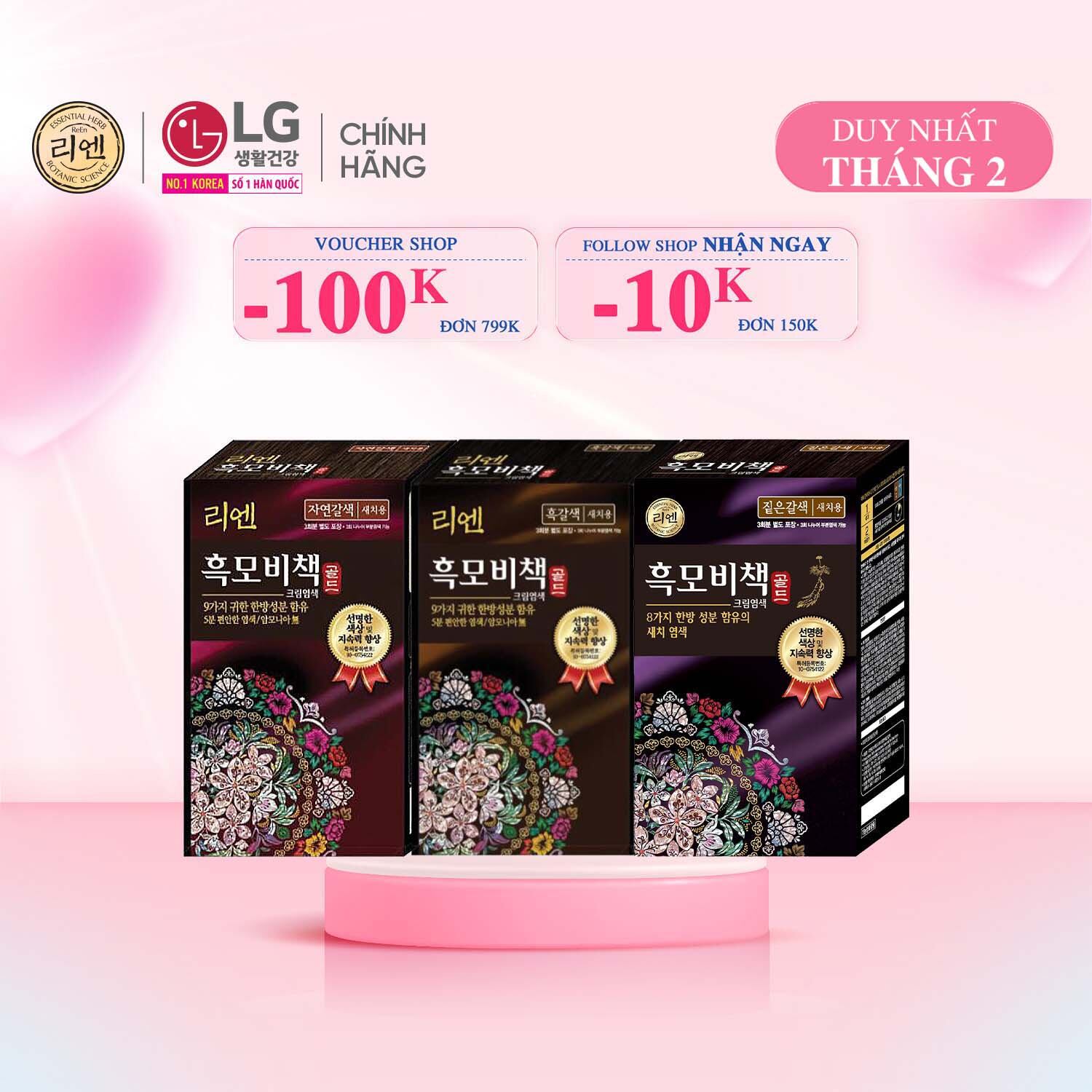 Kem nhuộm tóc phủ bạc thảo dược cao cấp ReEn mềm mượt 90g