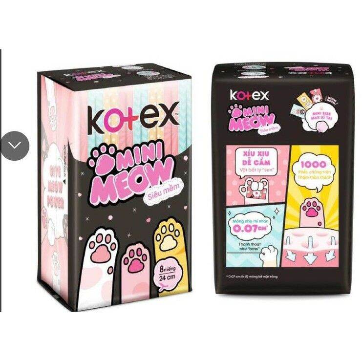 Băng vệ sinh Kotex MINI MEOW mới gói 8 miếng