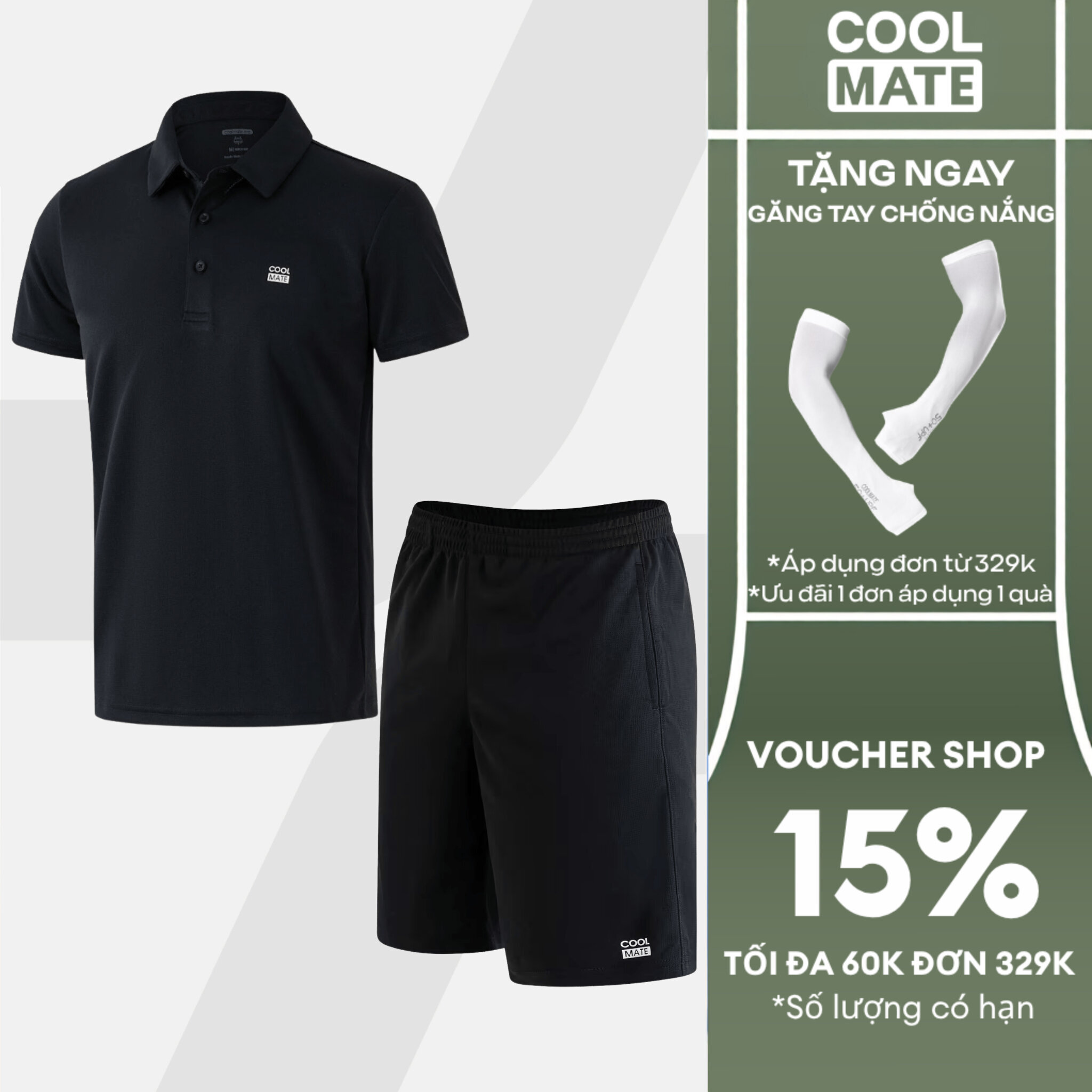[TẶNG QUÀ ĐƠN TỪ 329K]Set đồ, bộ thể thao nam tập Gym, Pickleball ProMax S1 Áo Polo + Quần shorts mềm mại, thoáng khí, nhanh khô logo Coolmate
