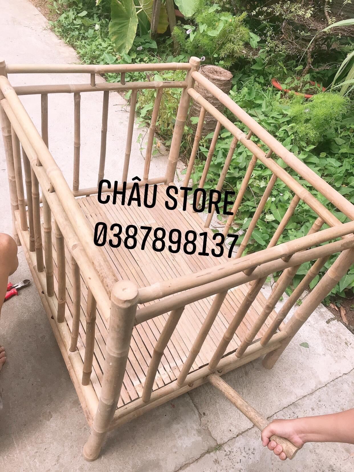 Chuồng tre, củi tre, nôi tre cho bé tập đứng