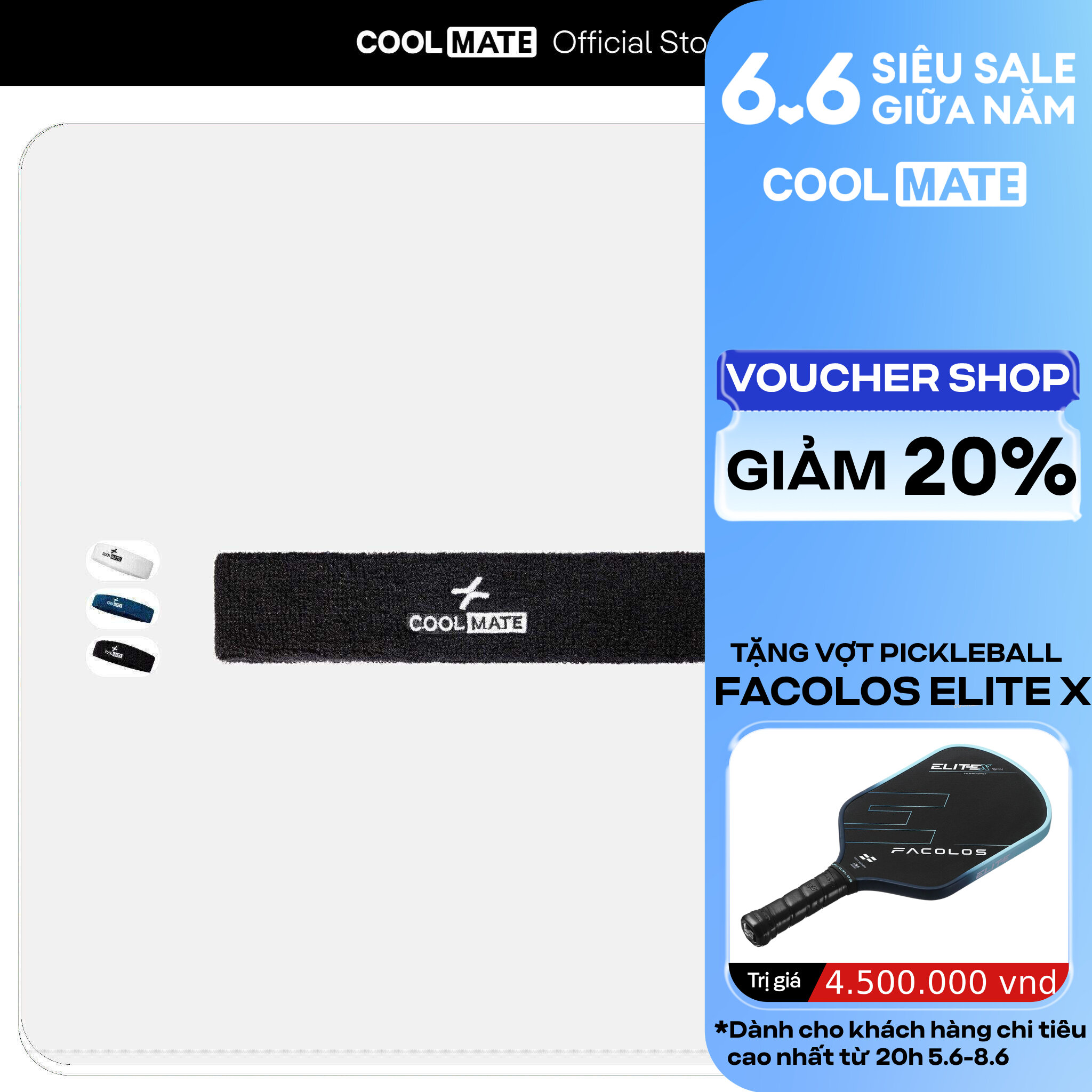 Băng đô thể thao chặn mồ hôi Headband mềm mại thấm hút Coolmate