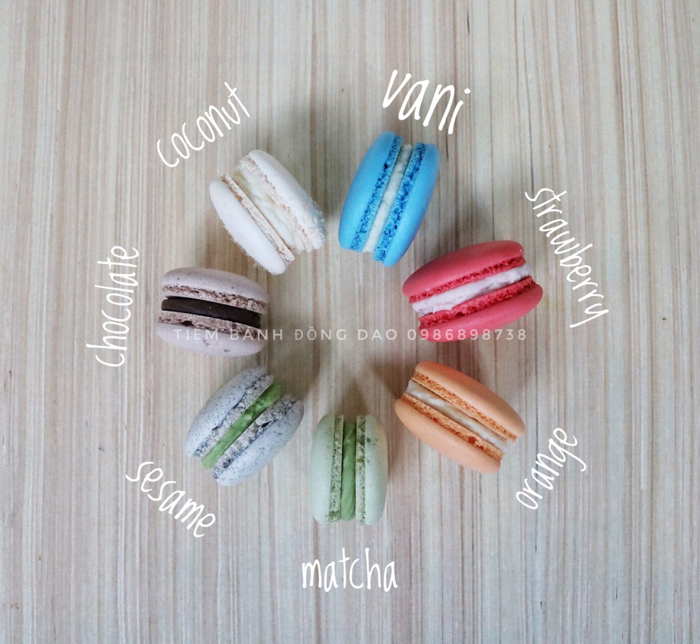 Set 10 cặp vỏ bánh macaron không nhân size 4-5 cm