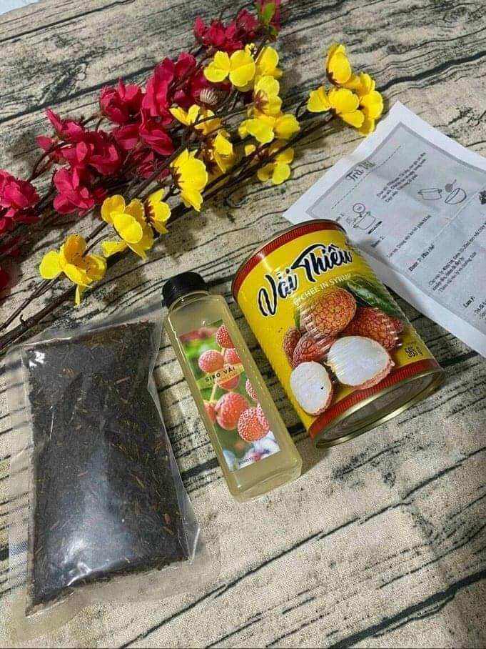 Set trà vải tự pha chế tại nhà