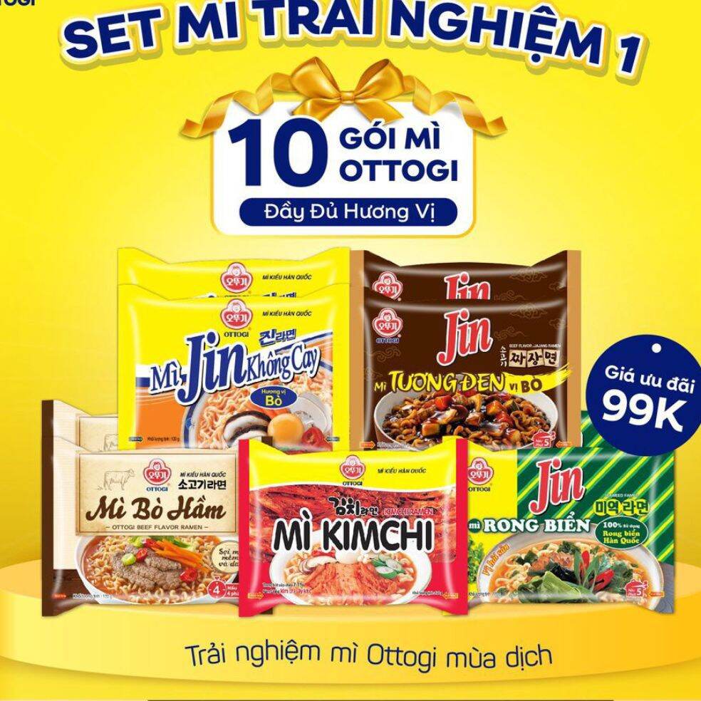 Set 10 gói mì Ottogi đủ vị