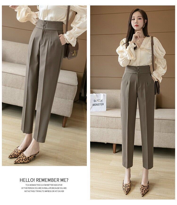 QUẦN BAGGY NỮ CẠP CAO 2 CÚC SIÊU TÔN DÁNG