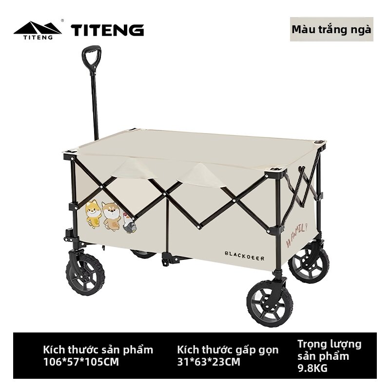 Collapsible Foldable Camping Stroller Large Capacity with Pattern - 2