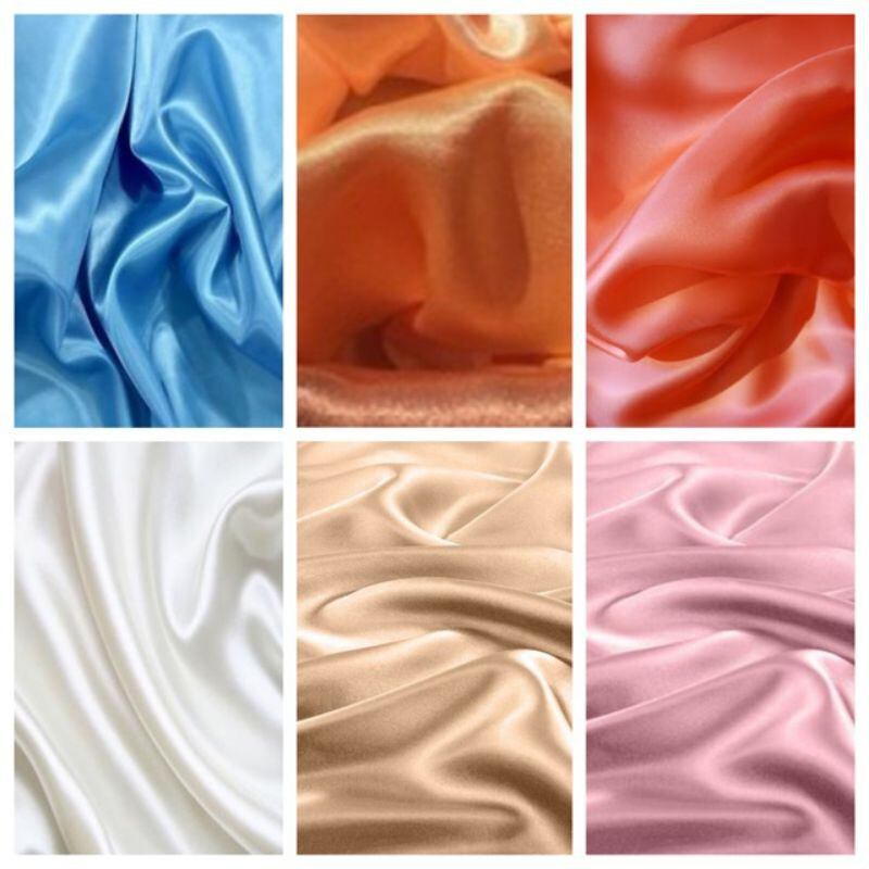 1KG Vải phi, Lụa satin khúc 1,5m  đến 2m (không chọn màu)1 ký được khoản 6m ạ