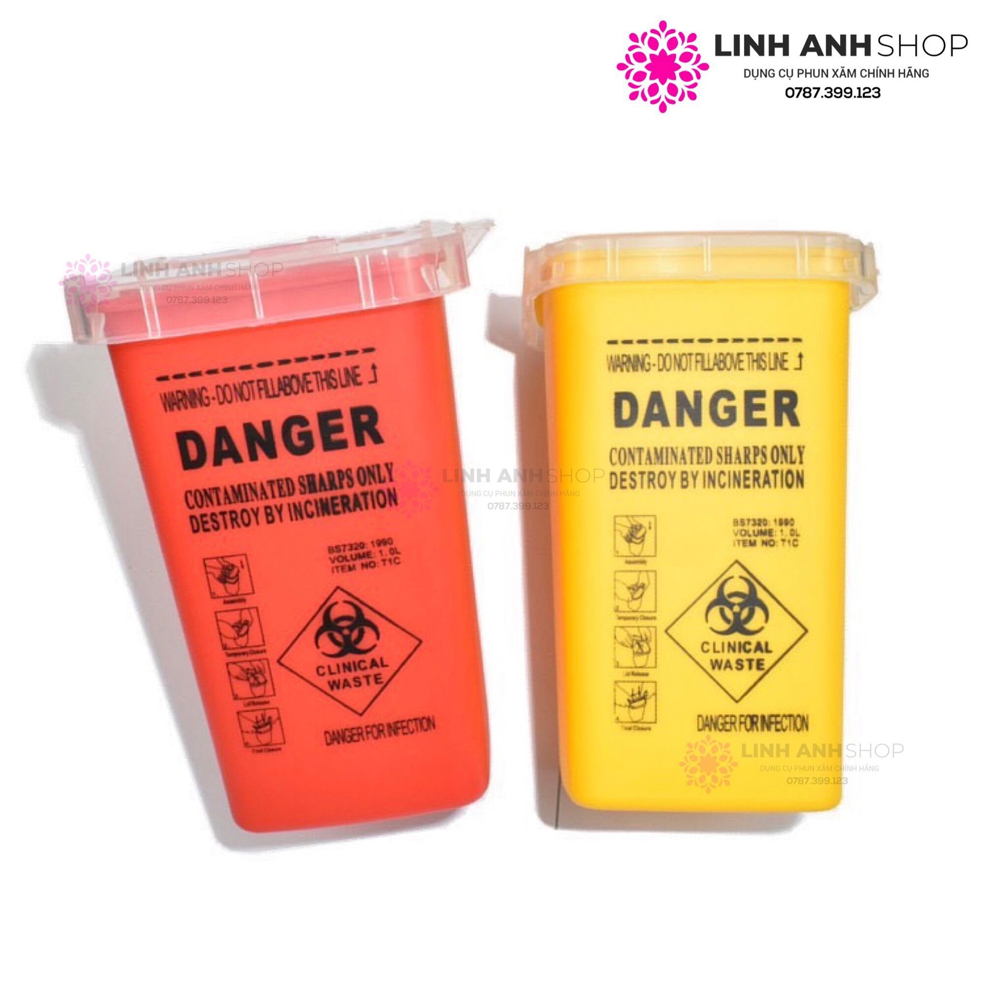 Thùng rác mini đựng kim rác thải phun xăm