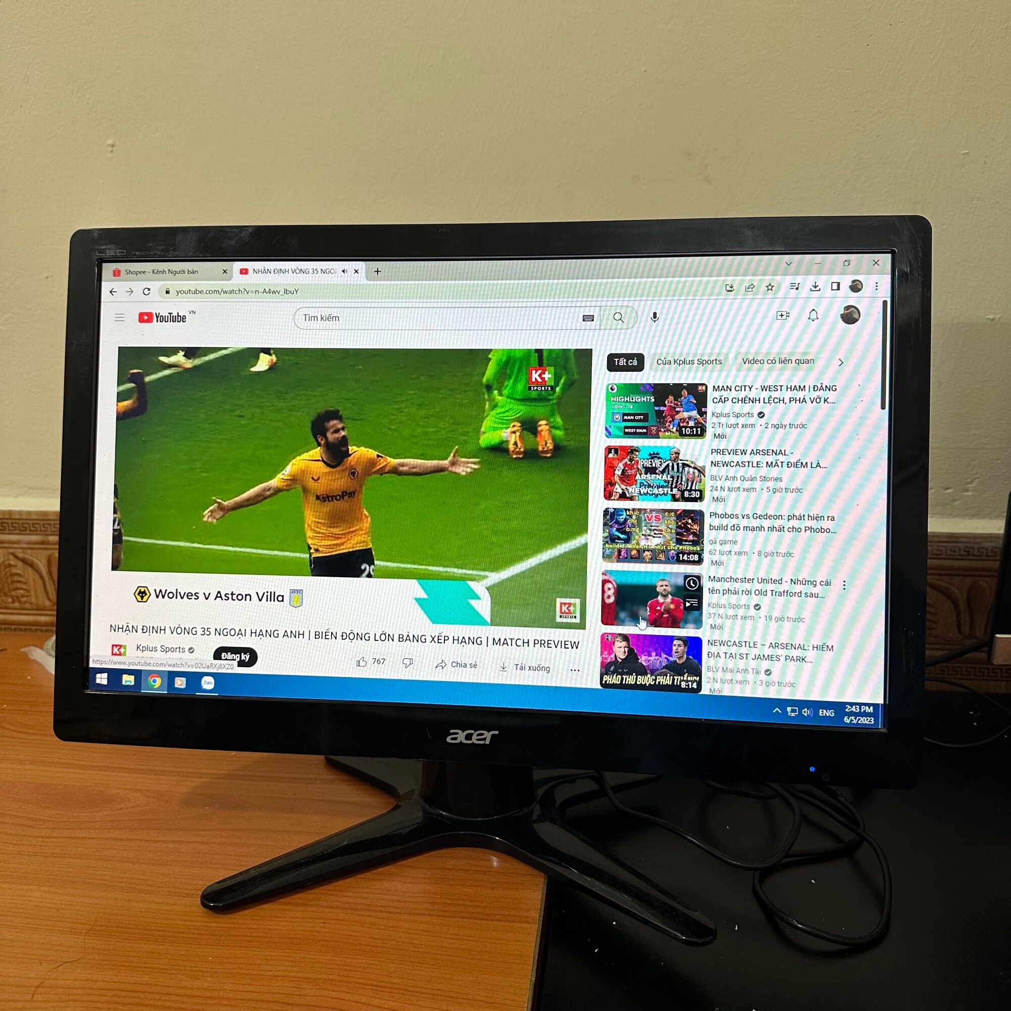 Màn hình Acer 19 inch led cũ đẹp long lanh