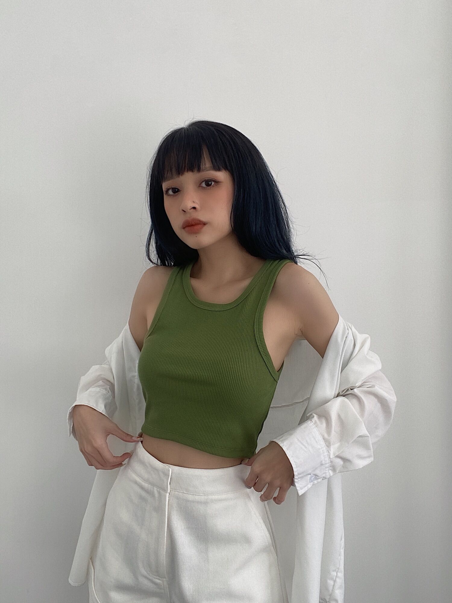Áo ba lỗ trơn dáng croptop chất thun gân Mỹ (Basic TankTop)