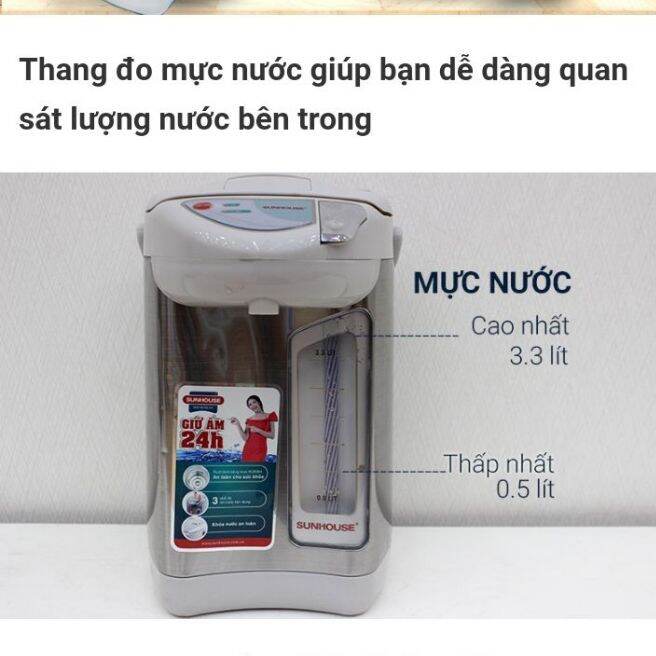 Bình thủy điện Sunhouse SHD1533 3.3 lít