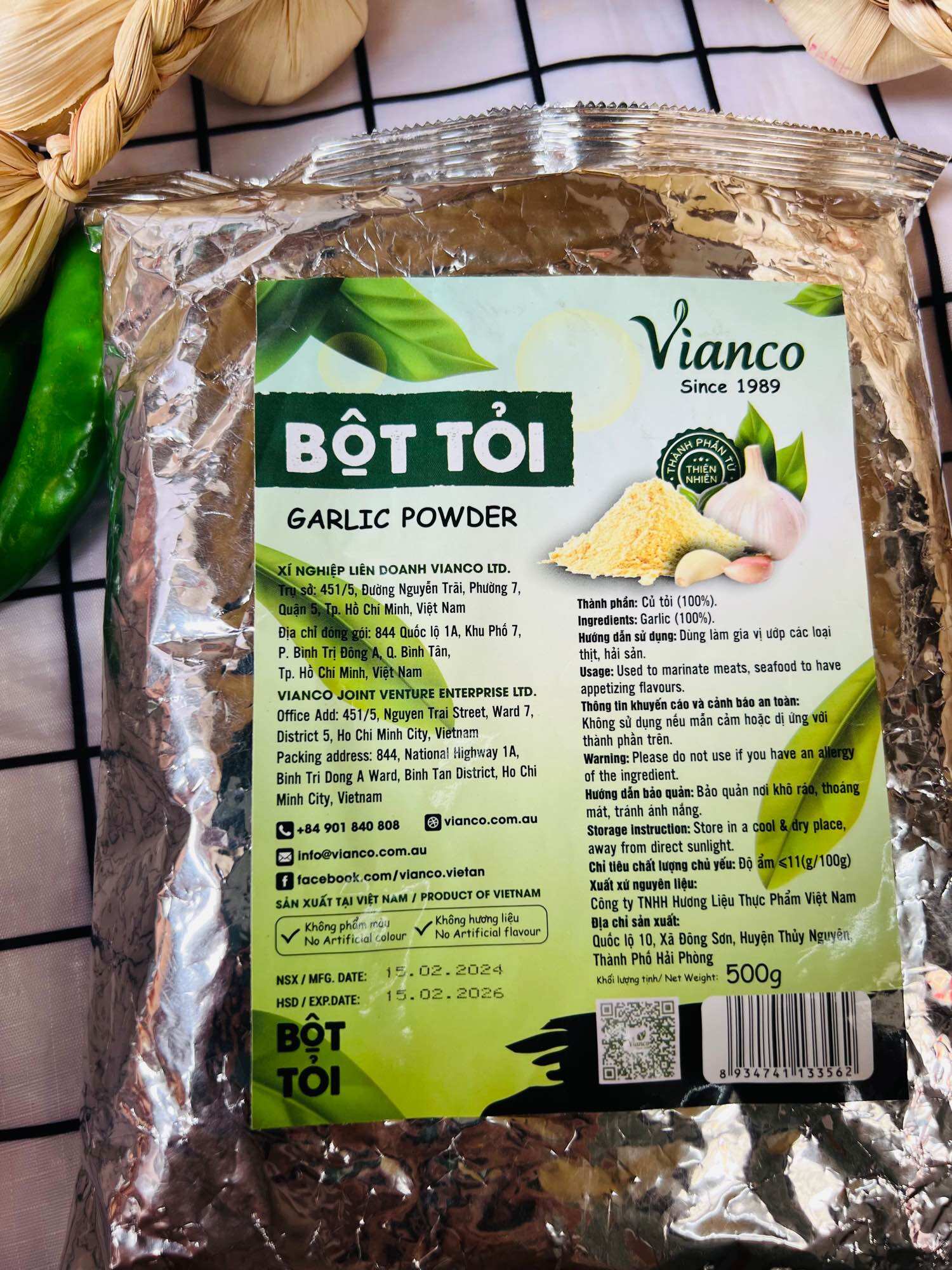 BỘT TỎI VIỆT ẤN ( VIANCO ) 100GRAM - 500GRAM