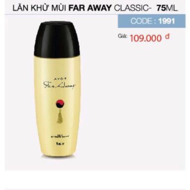Lăn khử mùi faway Avon chai 75ml hàng bao chuẩn chính hãng