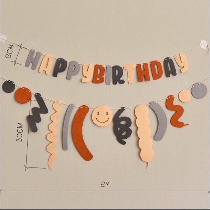 Set chữ dạ Happy Birthday y hình trang trí sinh nhật