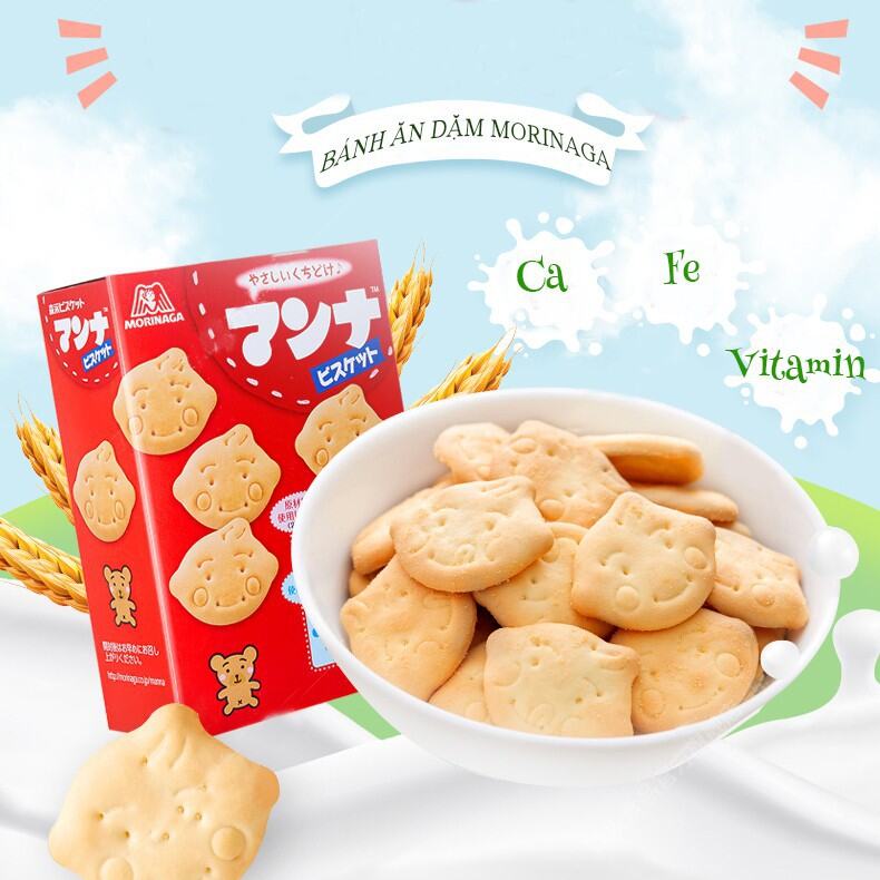Bánh quy ăn dặm hình thú mặt cười Morinaga - bữa ăn phụ đầy dinh dưỡng