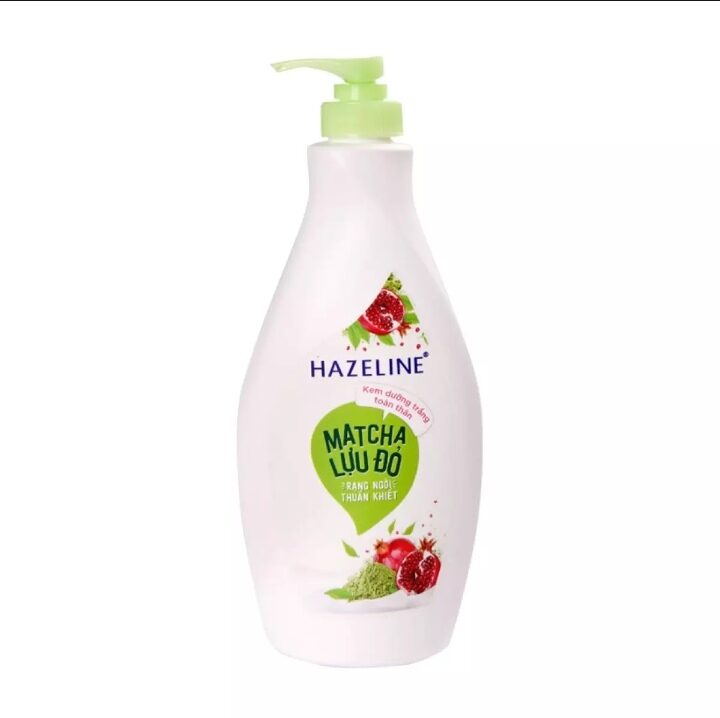 Sữa dưỡng thể trắng da toàn thân hazeline matcha lựu đỏ 370ml