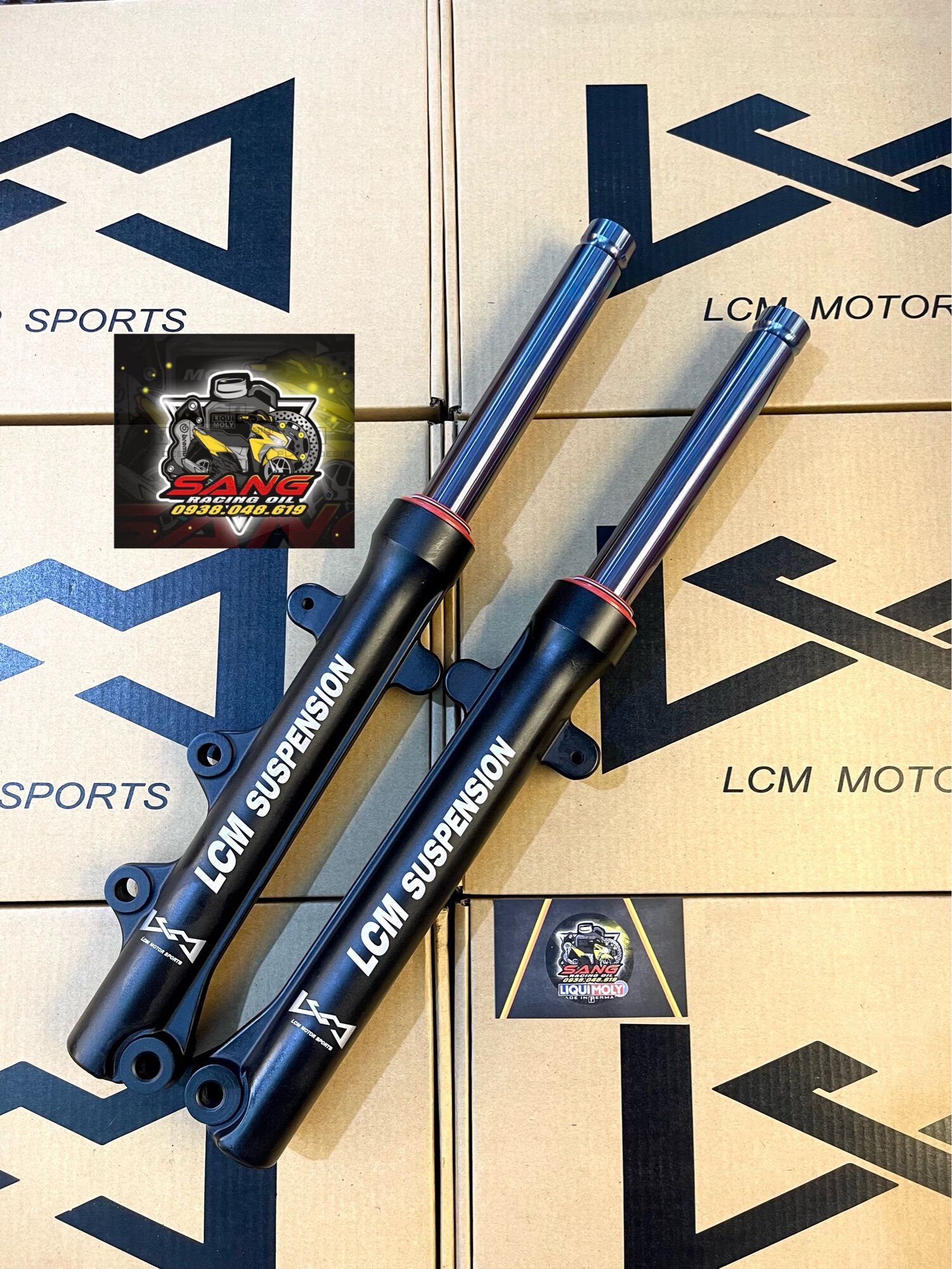 Phuộc trước lcm ti xám titan cho ex150i