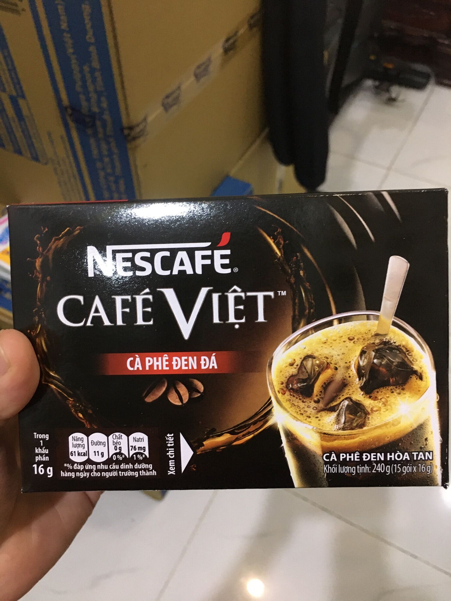 [Sale]Cafe hoà tan Nescafe sữa đá (10 gói 24g/hộp); Cafe Việt đen đá (15 gói 16g/hộp)