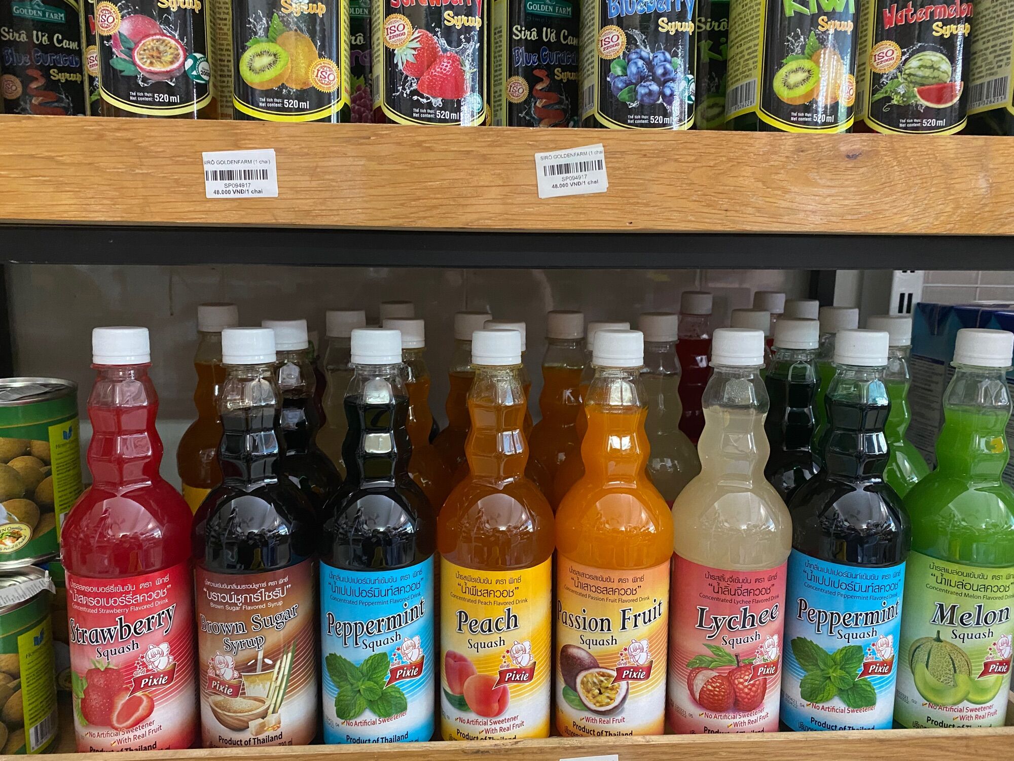 Siro Thái các vị (đào, vải, dâu, bạc hà, dưa lưới...)