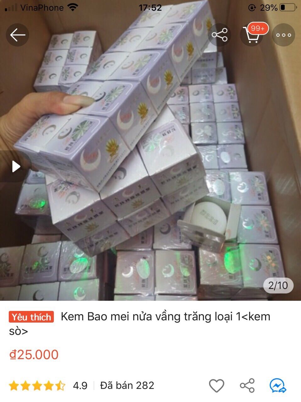 Kem Bao mei nửa vầng trăng loại 1-kem sò