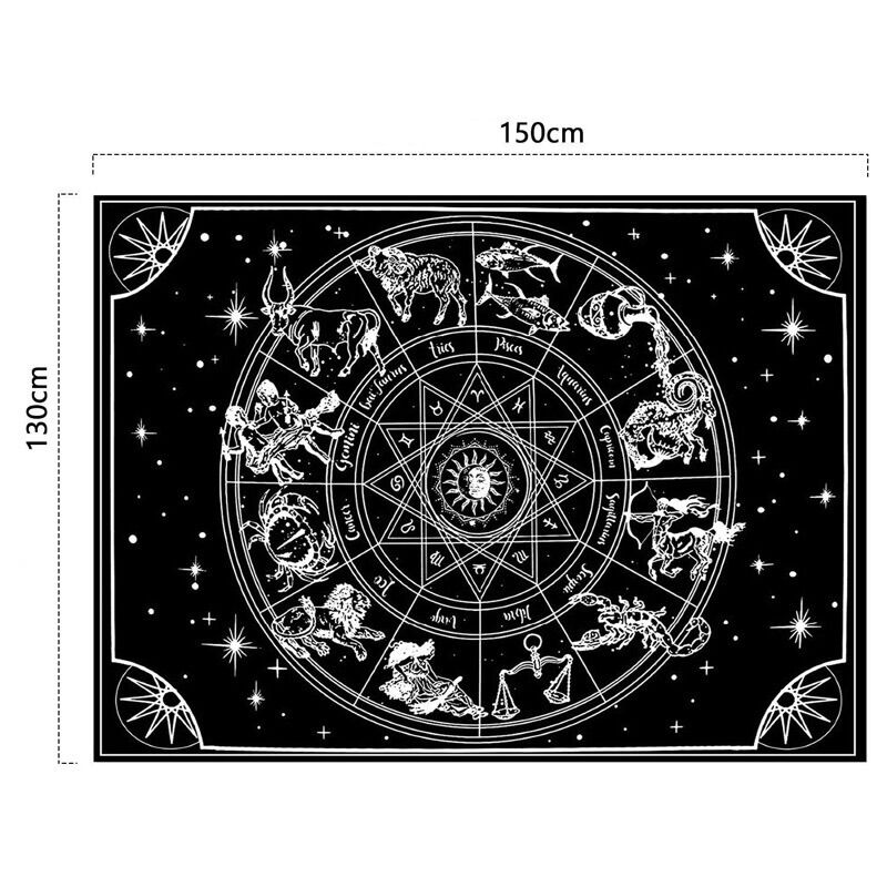 Khăn trải bài thảm treo tường Tarot 12 Cung hoàng đạo Zodiac