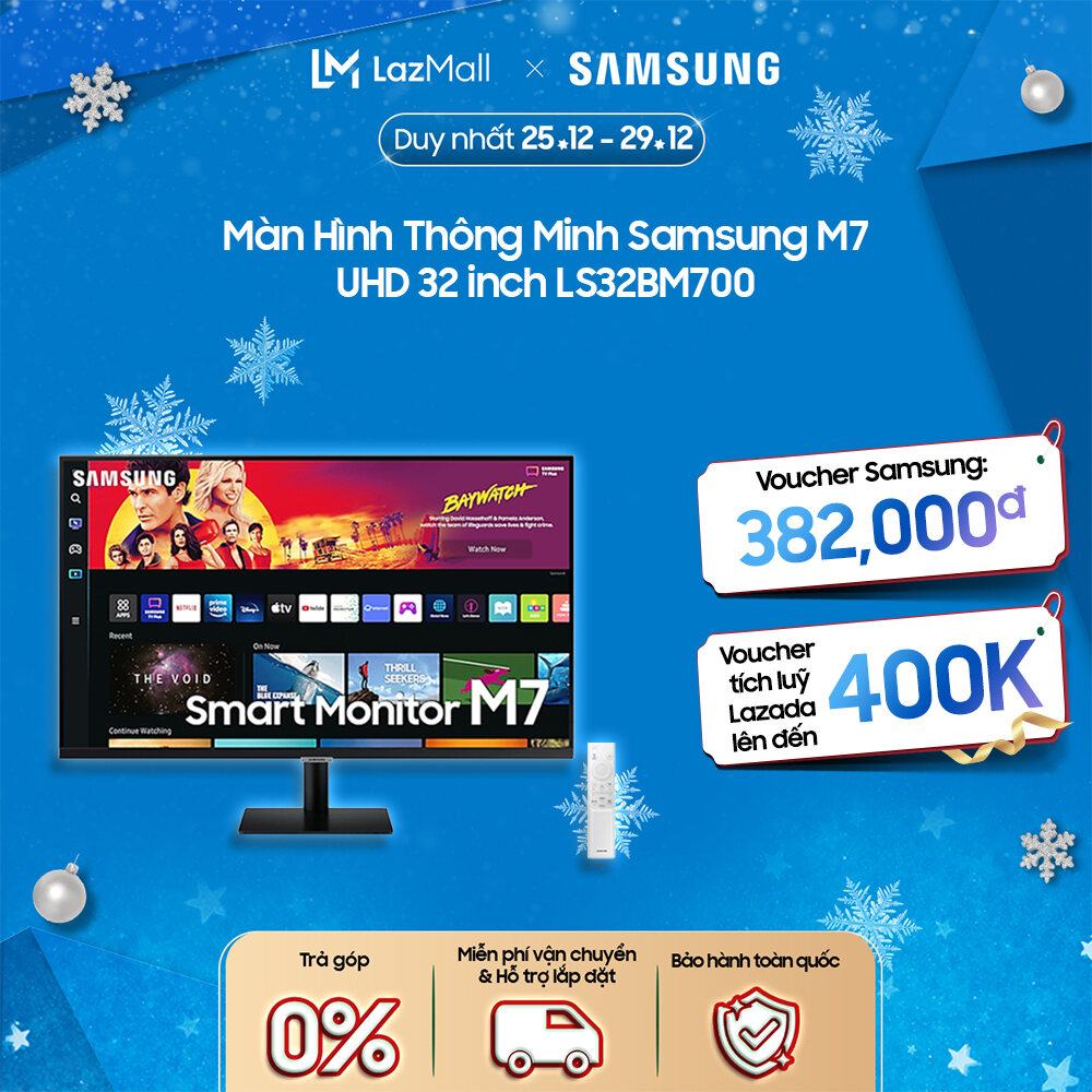 Màn hình Thông minh Samsung 32 inch LS32BM700UEXXV 4K HDR tích hợp Camera SlimFit USBC