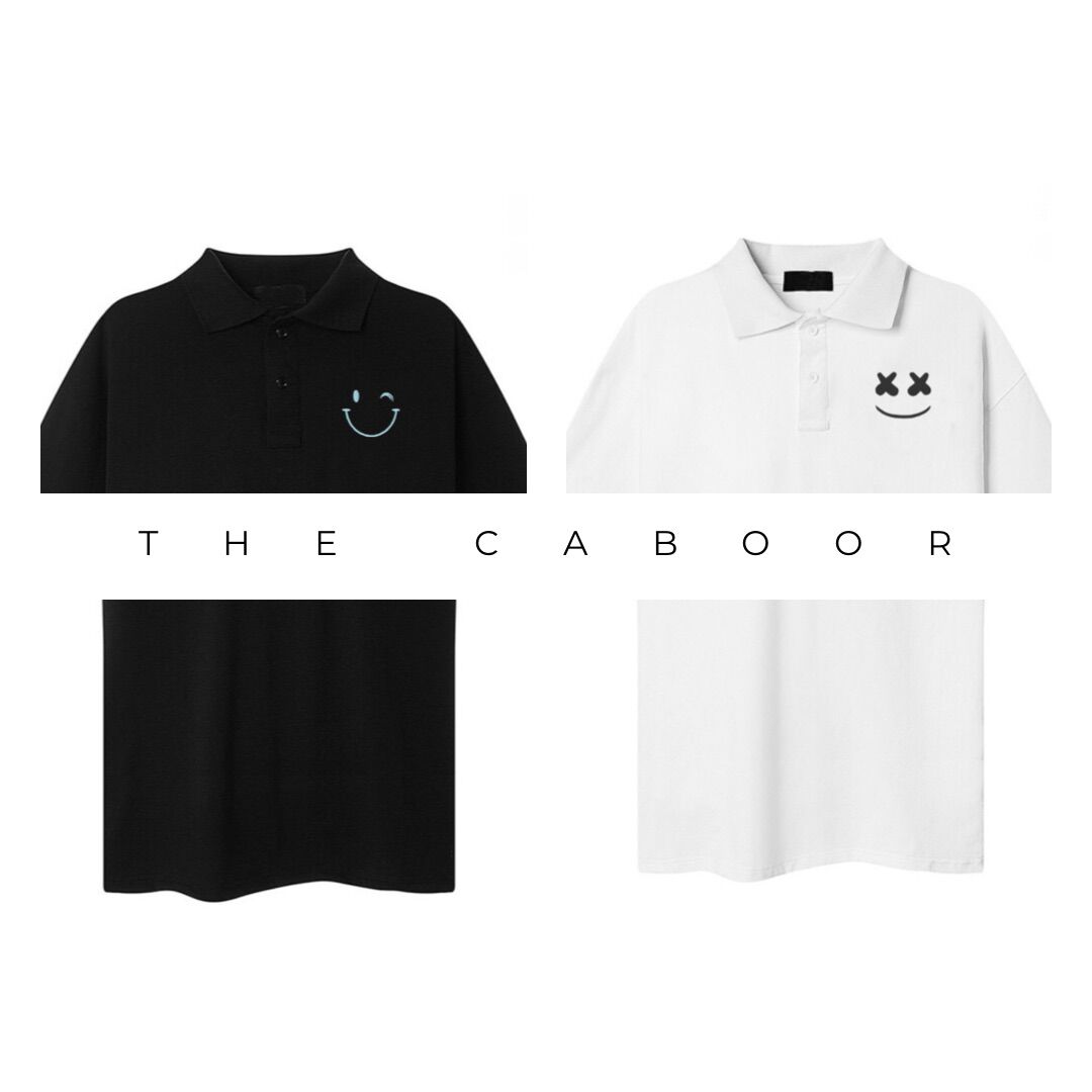 Áo polo tay lỡ, form oversize, thời trang unisex, hoạ tiết thêu