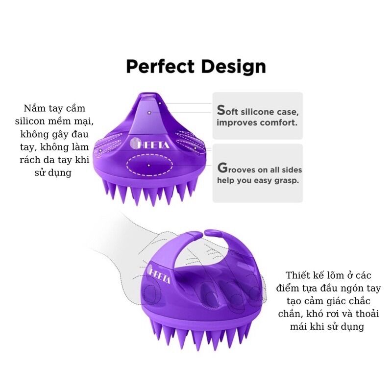 Lược gội đầu silicon HEETA Shampoo Brush