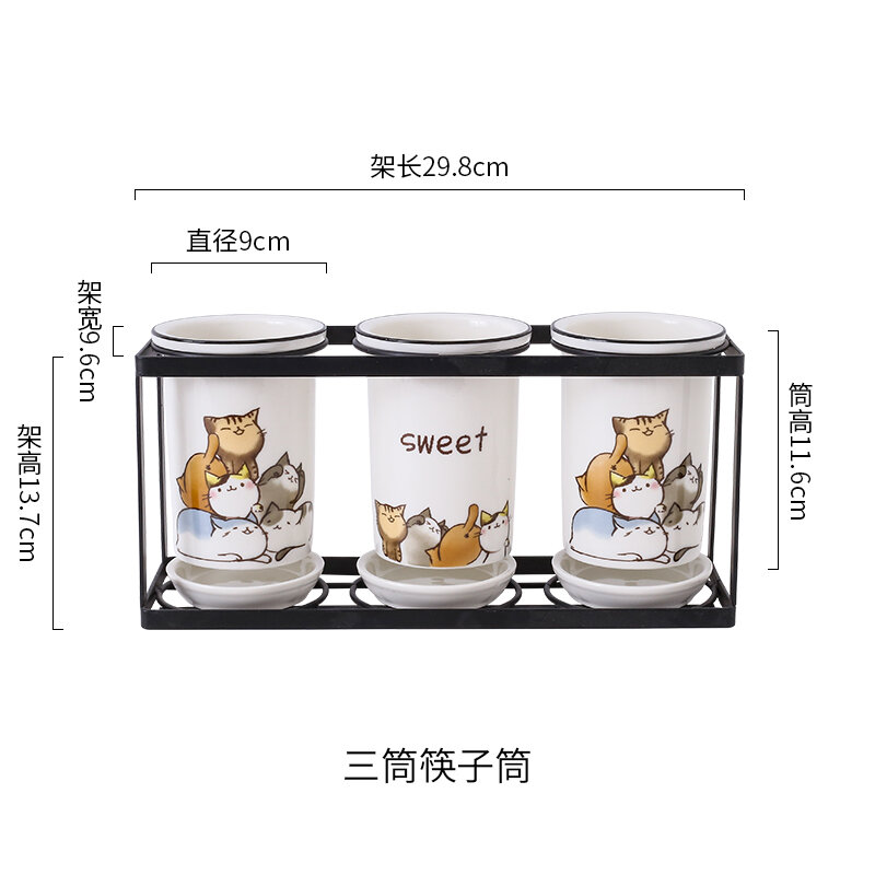 Ống đũa gốm sứ gia dụng ống đựng đũa giá để đũa nhà bếp giá để đồ giá róc nước đựng thìa lồng đũa kiểu treo tường