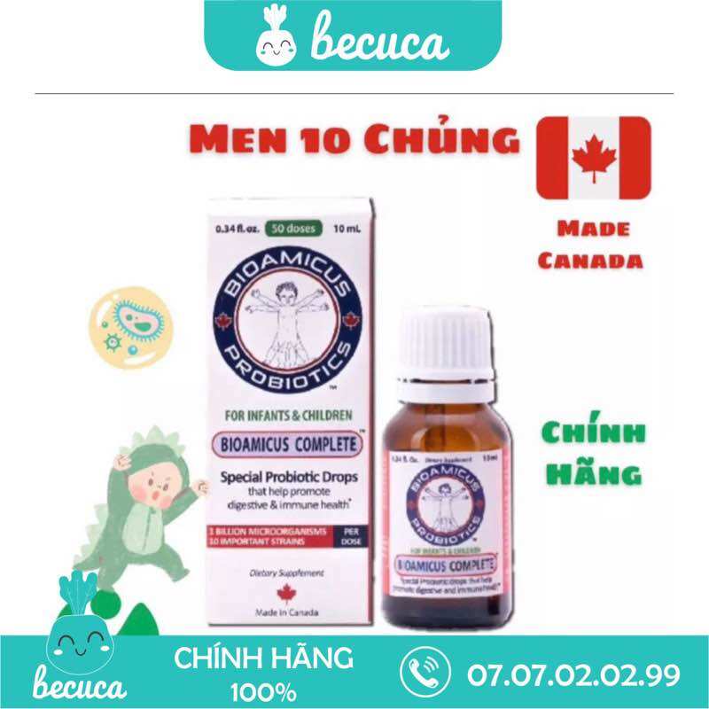 Men vi sinh 10 chủng bioamicus 10ml date xa chính hãng nhập khẩu canada