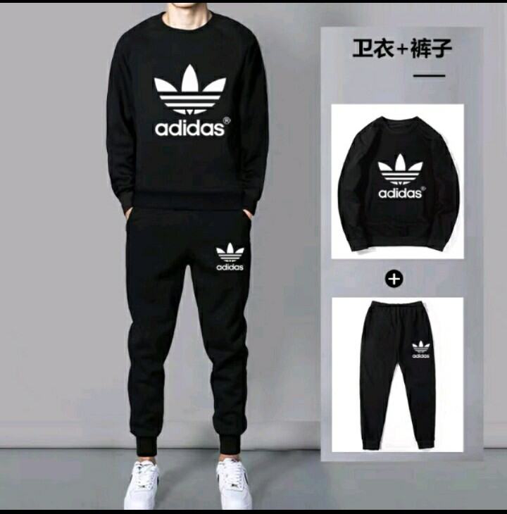 Bộ Nỉ Nam Cổ Tròn In Adidas Bông Lúa Cao Cấp - Đồ Bộ Nam Thể Thao