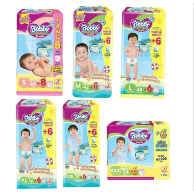 TẶNG THÊM 6 MIẾNG )TÃ QUẦN BOBBY S46+6 , M42+6 , L38+6 , XL34+6 , XXL30+6
