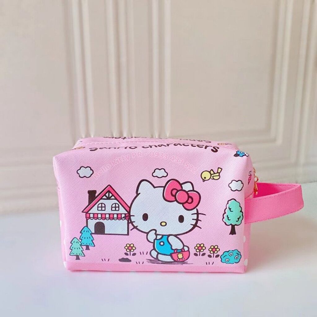 Túi đựng mỹ phẩm, bút viết Hello Kitty Doremon Doraemon