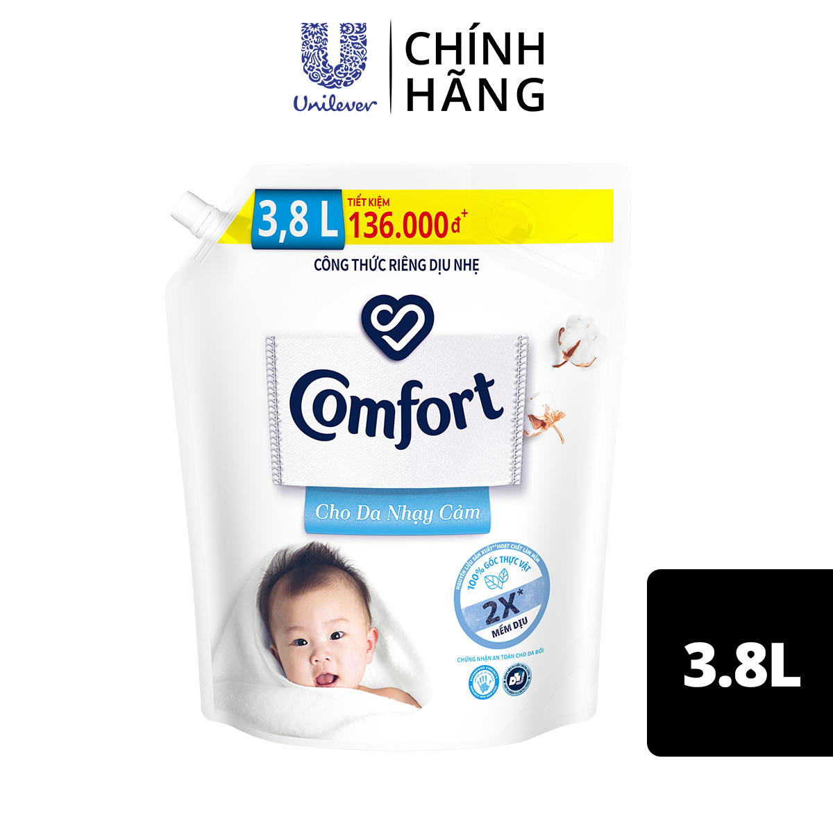NƯỚC XẢ VẢI COMFORT TRẮNG 3.8kg