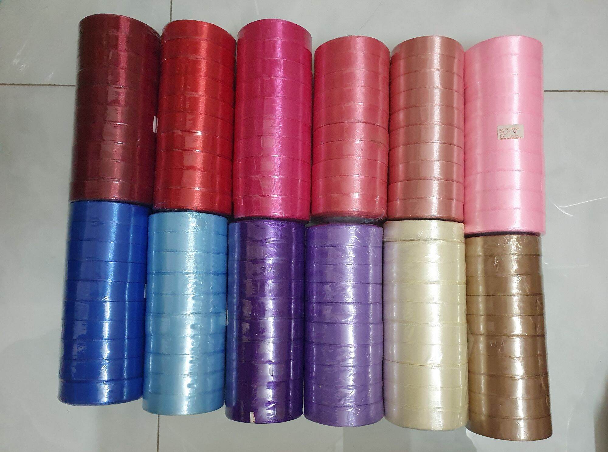 1 cuộn ruy băng lụa đủ màu bản 2cm - dài 25 yard