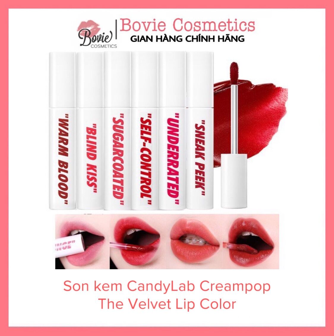 Son kem candylab creampop the velvet lip color màu 05-22-23-24-25