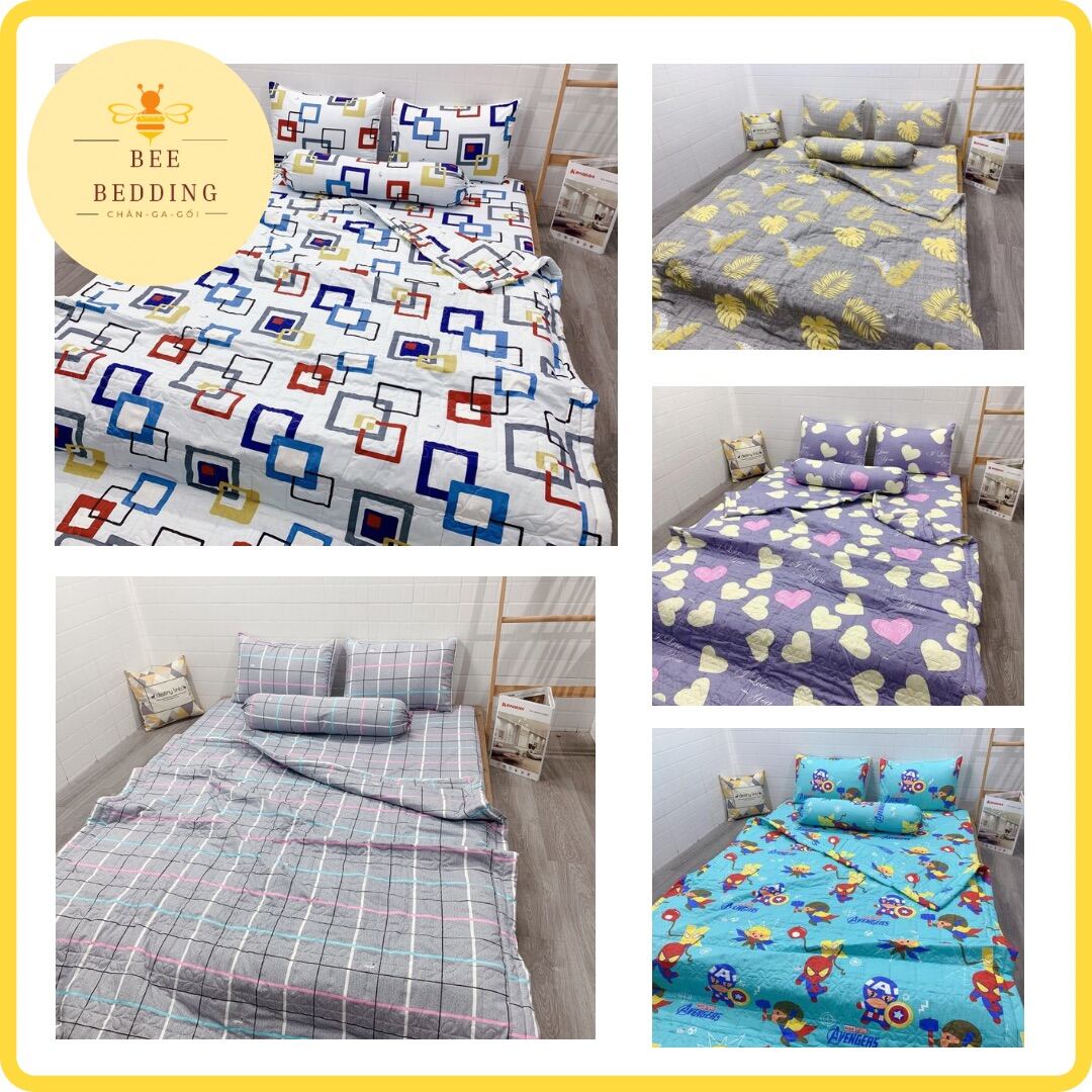BỘ DRAP MỀN ( 5 món) 100% COTTON THẮNG LỢI đủ kích thước( Ib chọn mẫu)