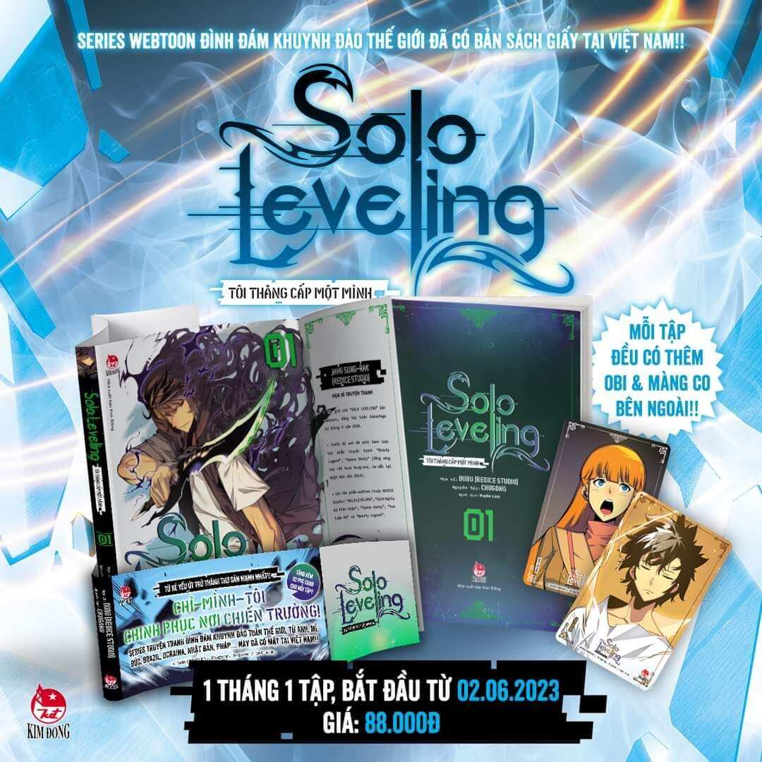 Solo Leveling tập 1 Seal + 2 card + Poster + ống đựng poster