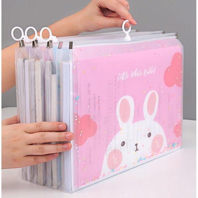 Túi zip a4 có kim tuyến sao rơi nhiều hình dễ thương giao ngẫu nhiên