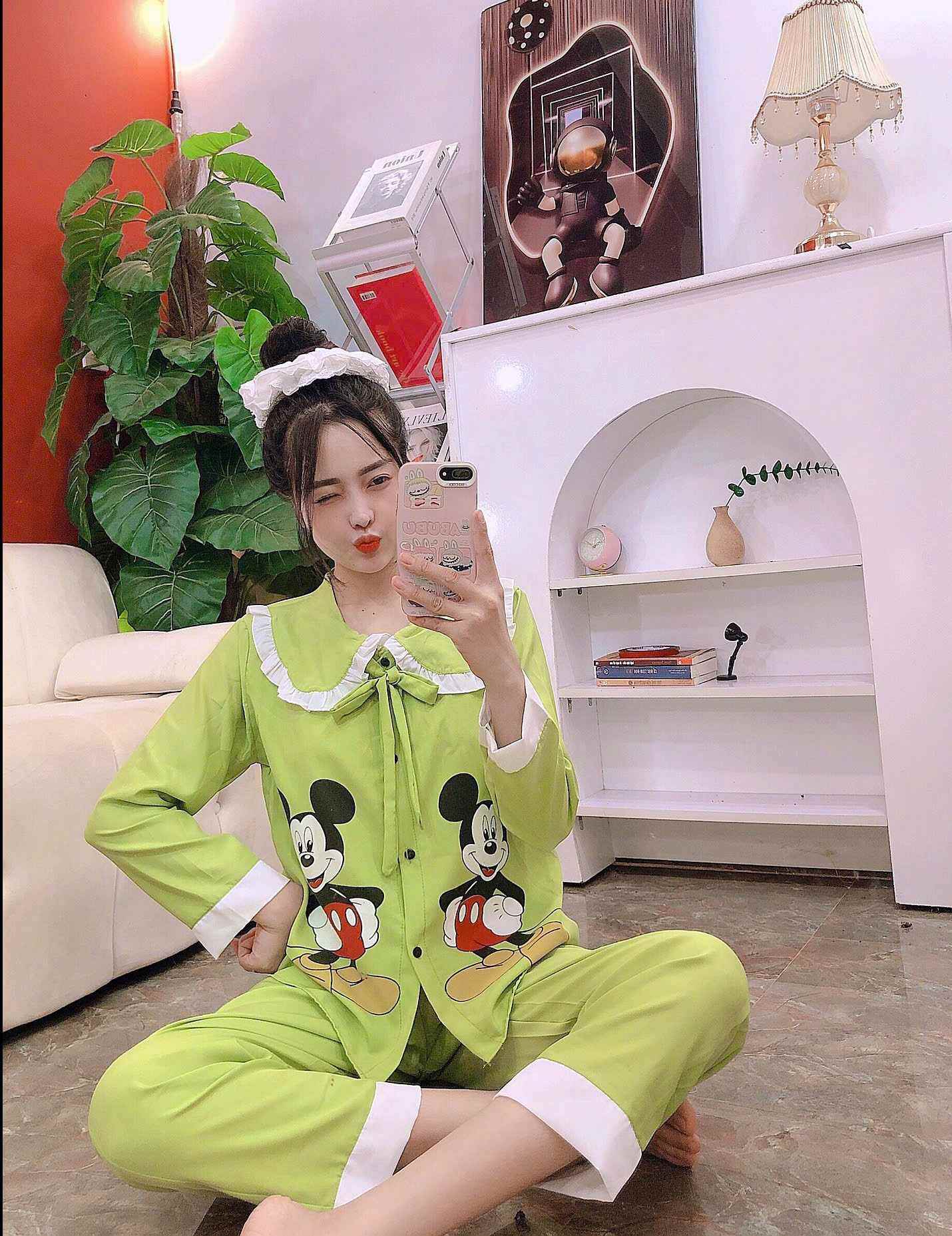 SET BỘ QUẦN DÀI TAY Dài 40_60KG CHẤT KATE LỤA MỀM MỊN MÁT