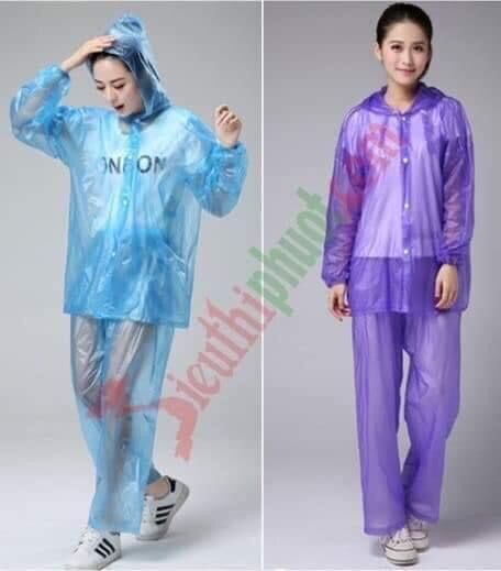 Áo mưa bộ mỏng nhẹ nhỏ gọn bỏ cốp xe