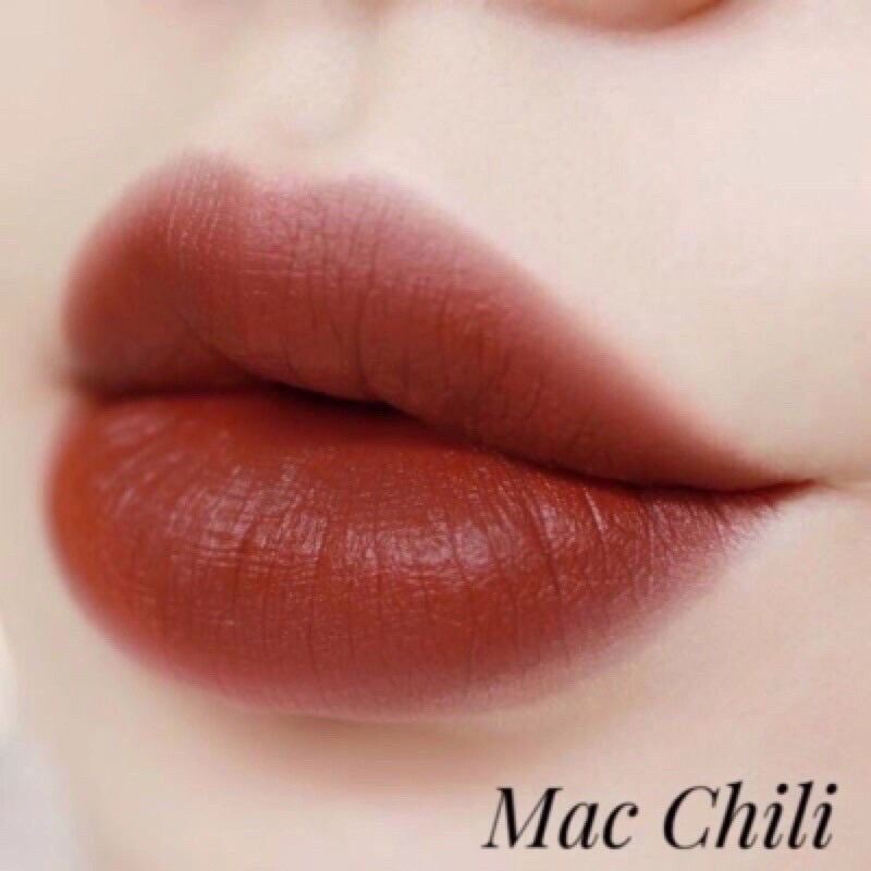 [Hcm]Son Mac Matte Lipstick Chili Bestseller Son Lì Mịn Môi Mac Màu Chili Đỏ Cam Đất Son Thỏi Mac Son Kem Lì