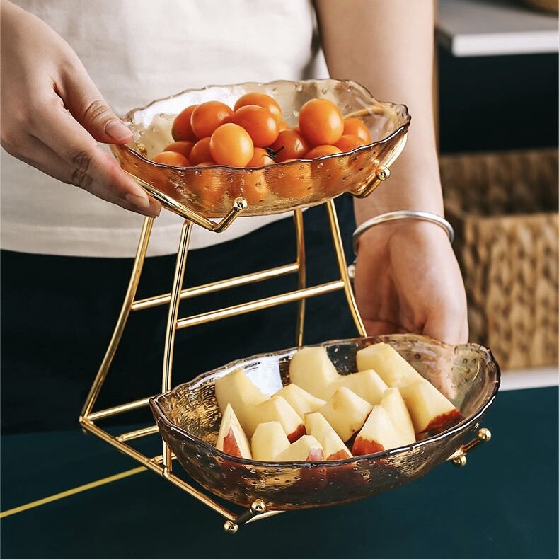 Khay sứ đựng hoa quả 2 tầng - 3 tầng